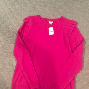 Pink sweater with ruffles